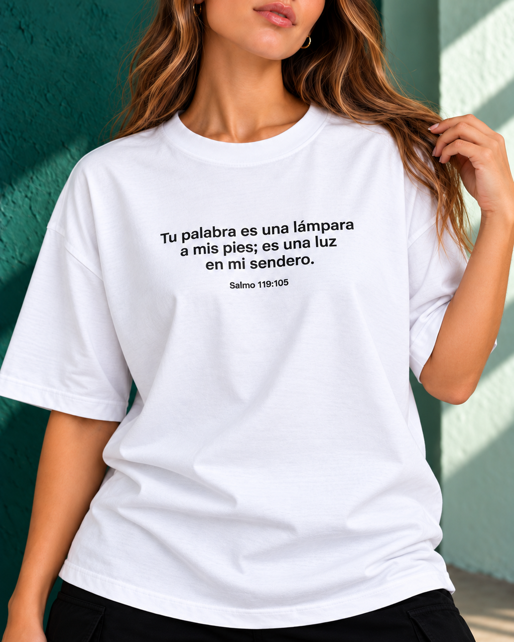 Remera Oversize "Tu palabra es una lampara a mis pies"