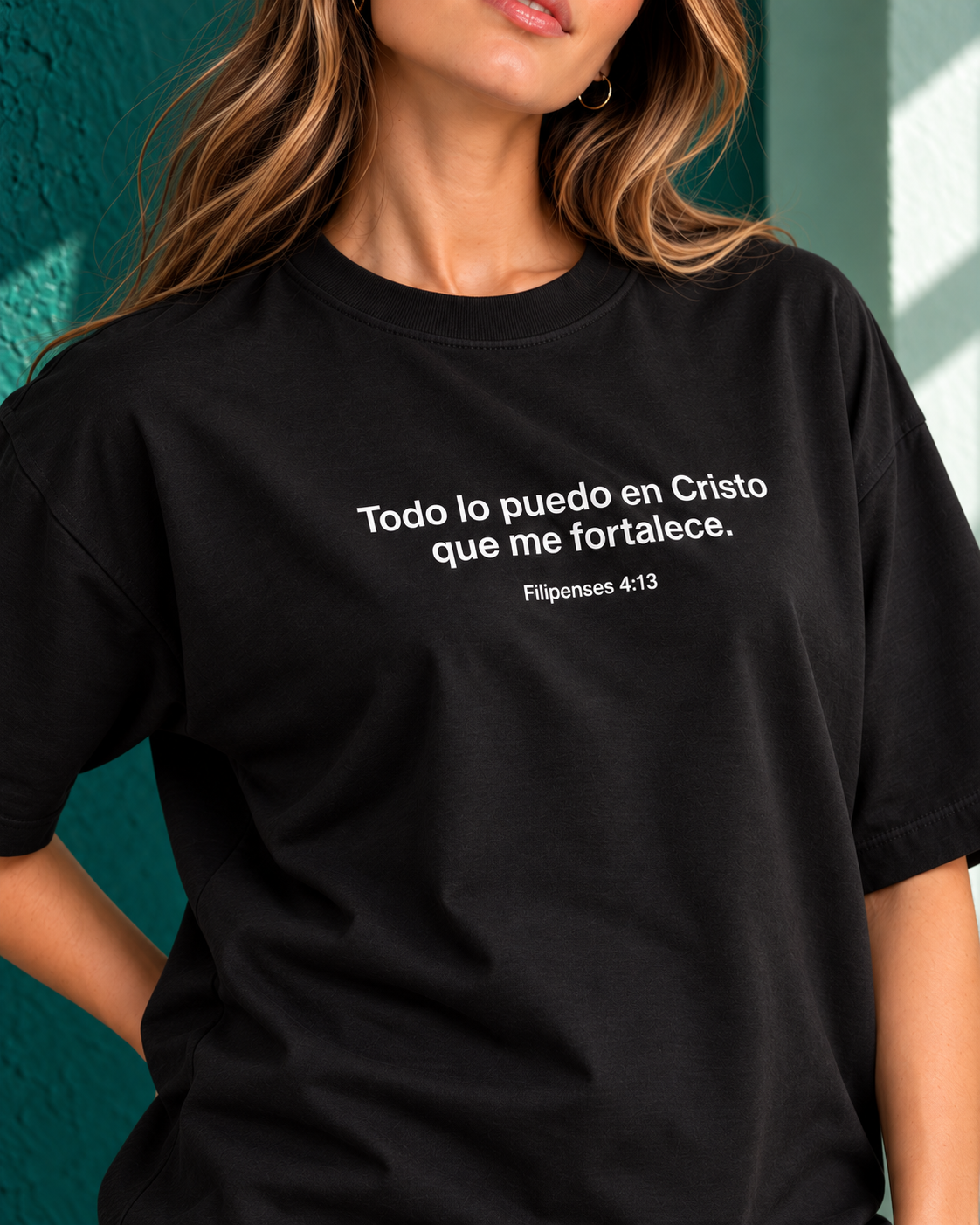 Remera Oversize "Todo lo puedo en Cristo que me fortalece."