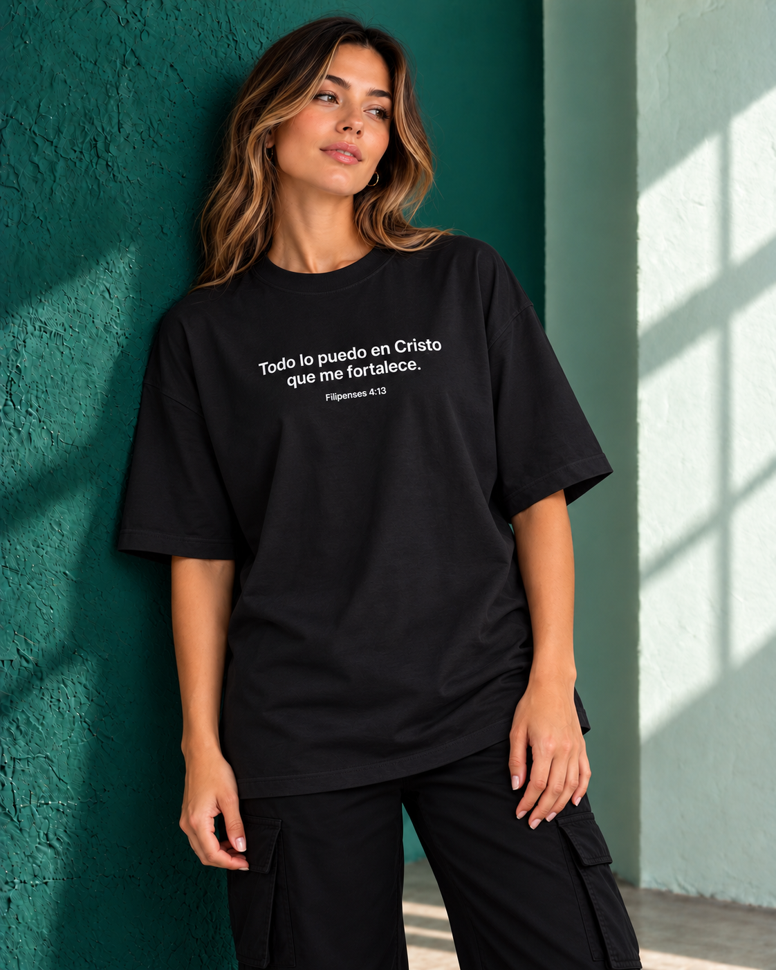 Remera Oversize "Todo lo puedo en Cristo que me fortalece."