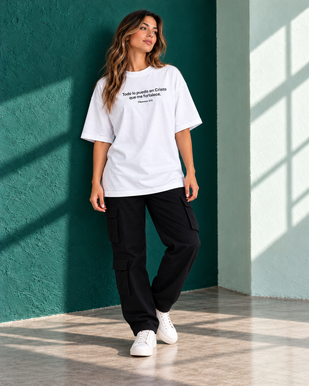 Remera Oversize "Todo lo puedo en Cristo que me fortalece."