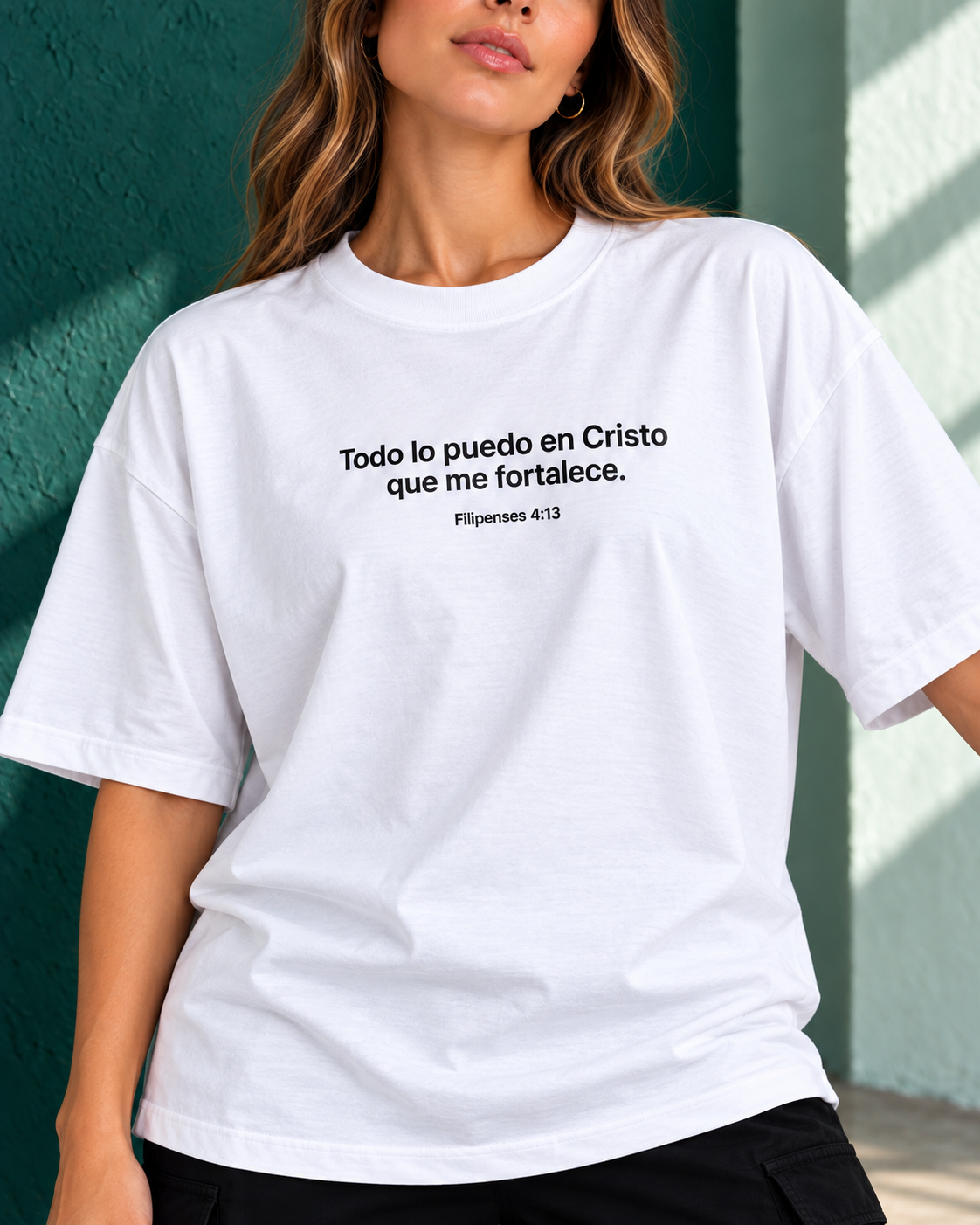 Remera Oversize "Todo lo puedo en Cristo que me fortalece."